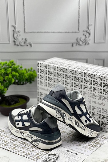 Мужские кроссовки Premiata Moe Run - White / Navy   