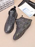 Кожаные кроссовки с мехом Premiata high-top - Grey