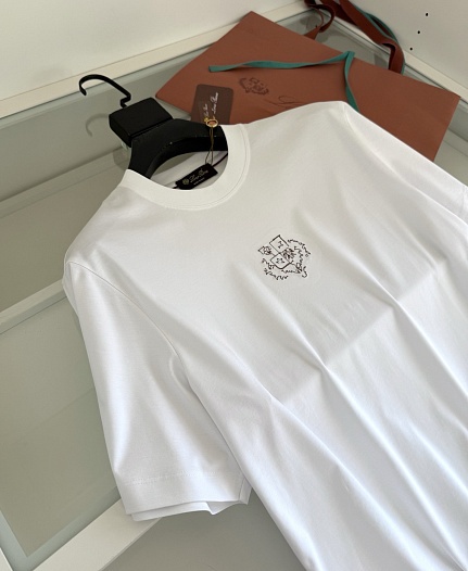 Мужская белая футболка Loro Piana premium   
