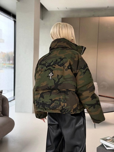 Женская пуховая куртка Chrome Hearts Military   