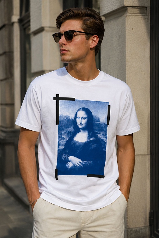Белая футболка Off-White c/o Virgil Abloh Monalisa slim-cut