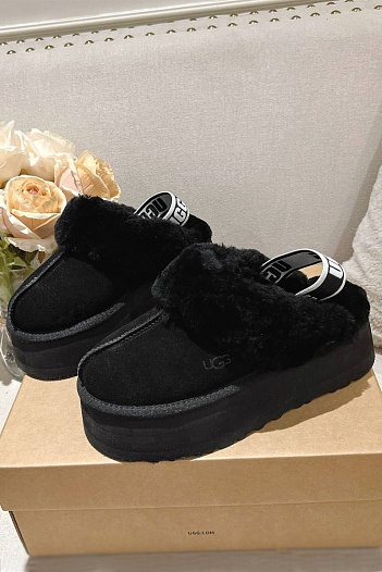 Замшевые женские слиперы с мехом UGG Funkette Platform