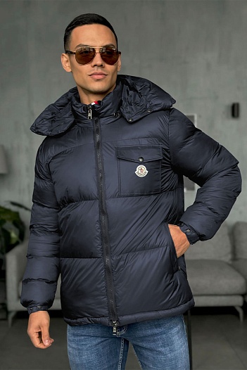 Мужская куртка Moncler тёмно-синего цвета   