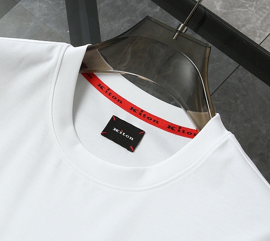 Мужская белая футболка Kiton premium   