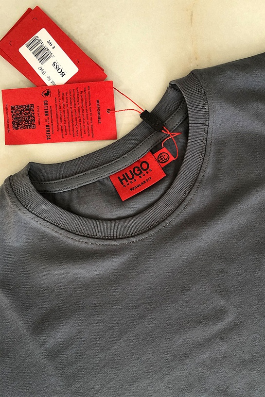 Мужская серая футболка Hugo Boss