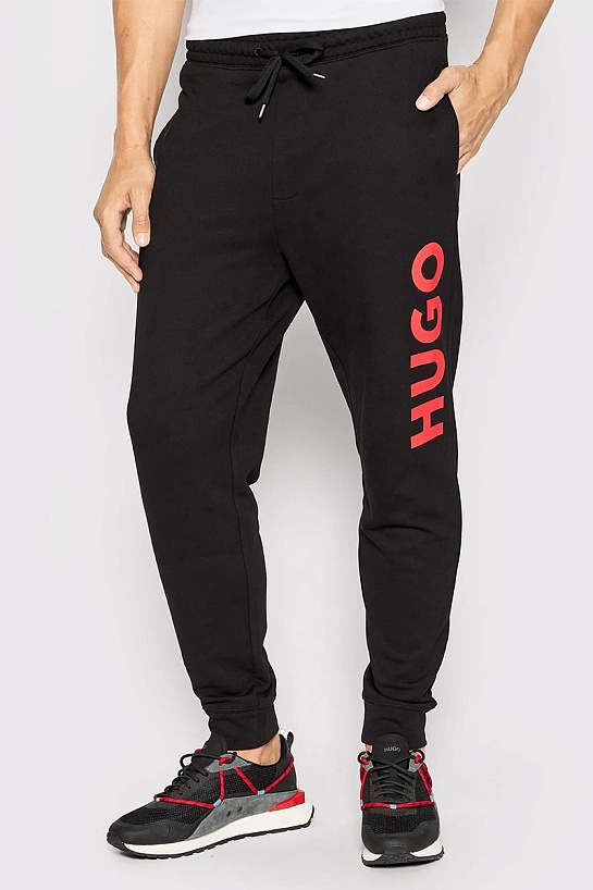 Чёрные спортивные штаны Hugo Boss Dutschi logo-print