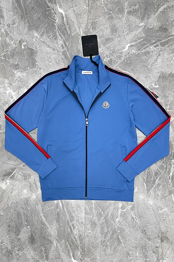 Мужская брендовая кофта Moncler синего цвета   