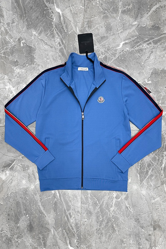 Мужская брендовая кофта Moncler синего цвета