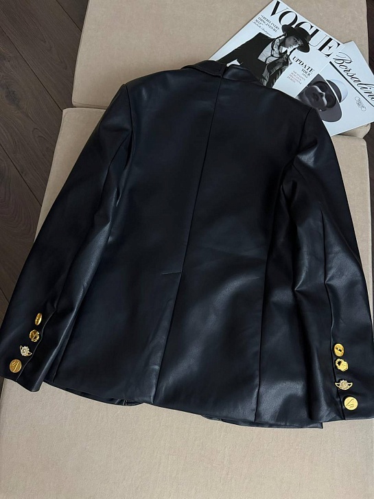 Женский пиджак из эко кожи Schiaparelli Premium - Black