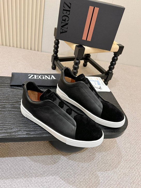 Мужские кроссовки Ermenegildo Zegna Triple Stitch - Black