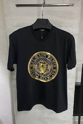 Футболка чёрного цвета Balmain metallic coin   