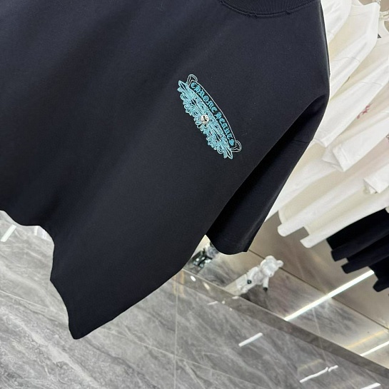 Чёрная оверсайз футболка Chrome Hearts Premium