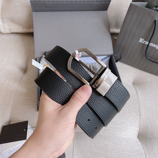 Двусторонний кожаный ремень Zegna Premium (длина 110 см, ширина 3.5 см)