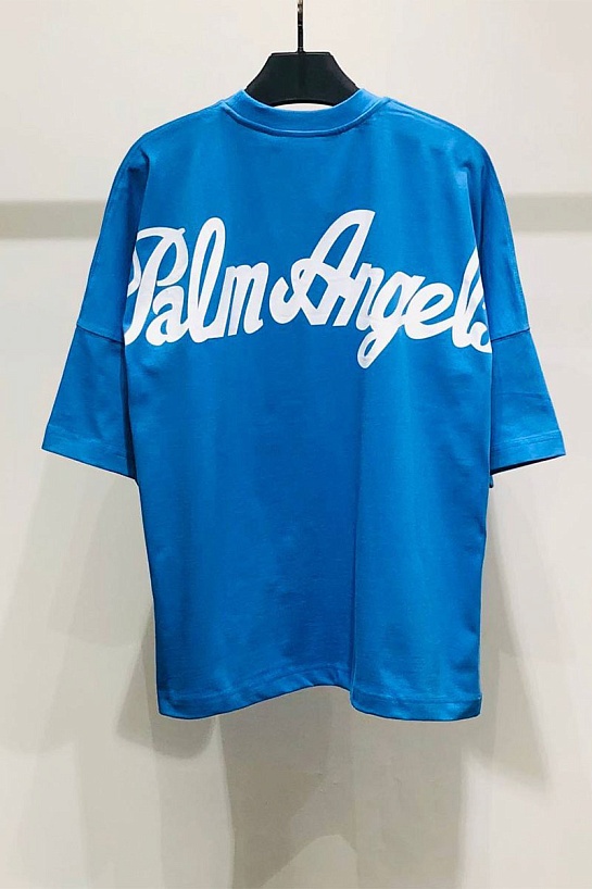 Синяя оверсайз футболка Palm Angels