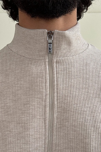Мужская бежевая кофта на молнии Loro Piana   