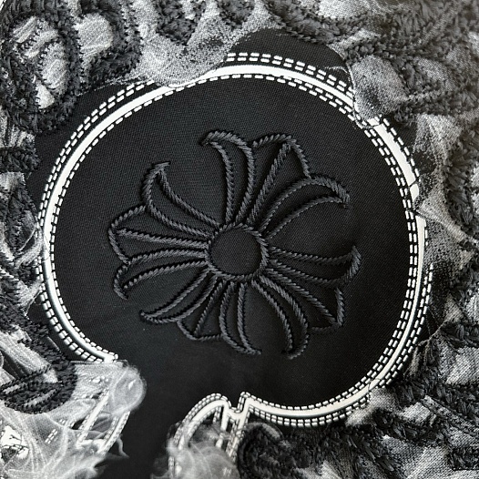 Чёрная оверсайз футболка Chrome Hearts Premium   