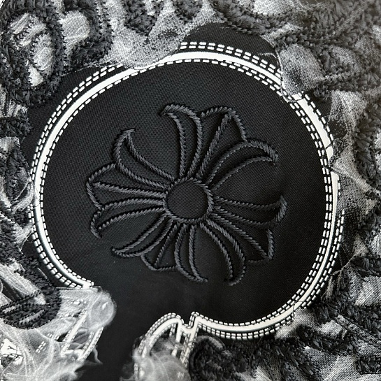 Чёрная оверсайз футболка Chrome Hearts Premium