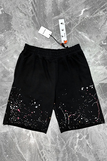 Мужские чёрные шорты Off-White paint splatter   
