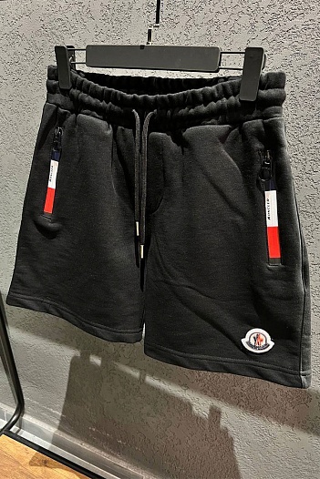 Брендовые мужские шорты Moncler чёрного цвета   
