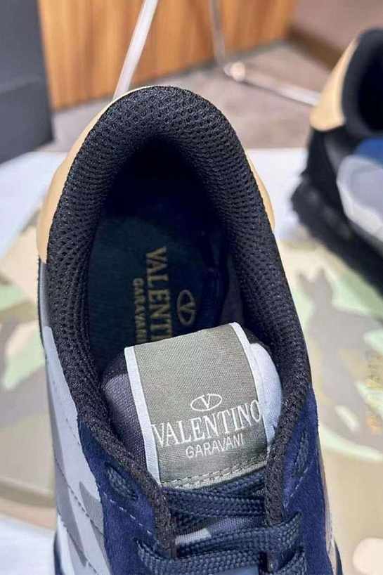 Комбинированные кроссовки Valentino Rockrunner - Navy