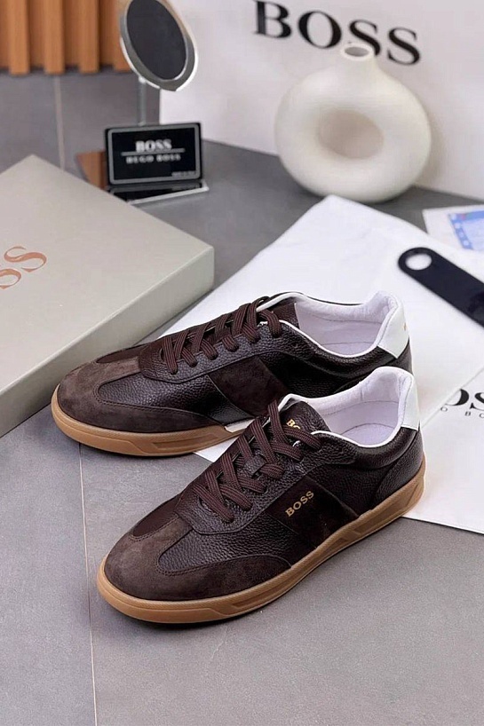 Комбинированные кроссовки Hugo Boss Brandon - Brown