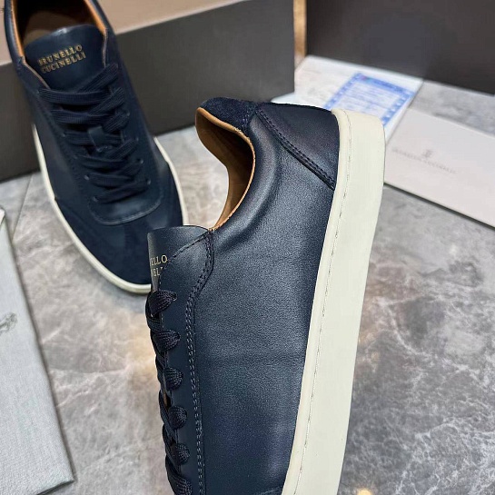 Мужские комбинированные кроссовки Brunello Cucinelli