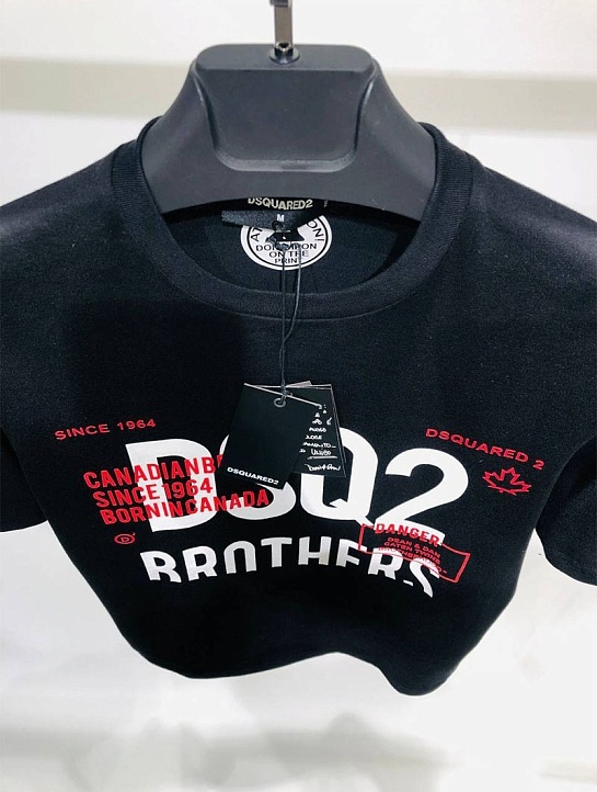 Мужская чёрная футболка Dsquared2 Brothers