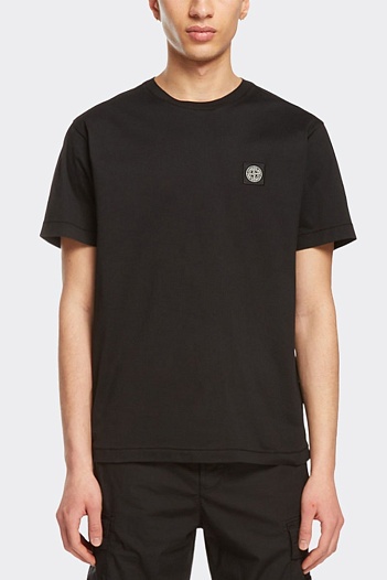 Футболка чёрного цвета Stone Island compass-patch   