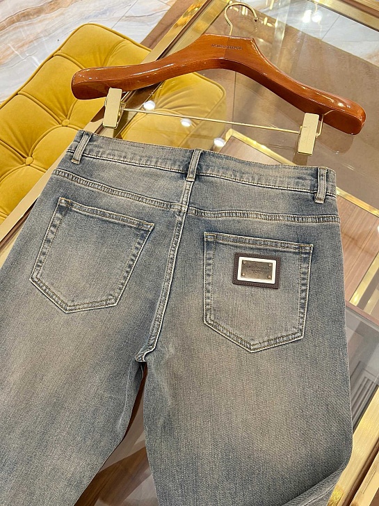 Мужские синие джинсы Dolce & Gabbana slim fit Premium