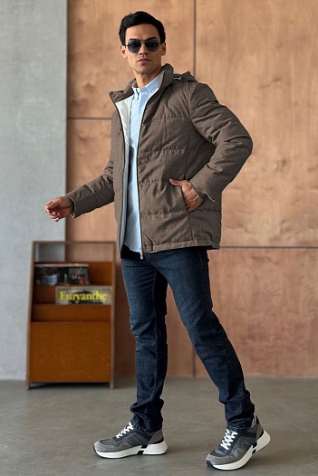 Мужской пуховик Brunello Cucinelli Premium - Brown   