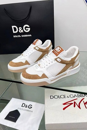 Женские комбинированные кроссовки Dolce&Gabbana New Roma   