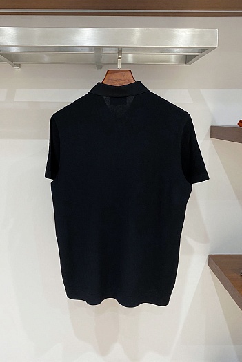 Мужское чёрное поло Kiton premium   