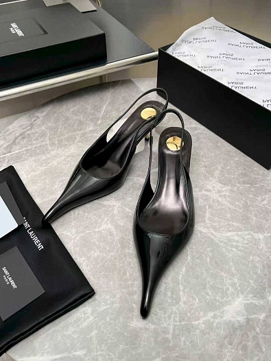 Женские кожаные туфли на каблуке Yves Saint Laurent premium   