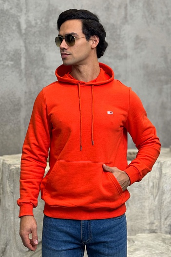 Мужское худи Tommy Hilfiger оранжевого цвета   