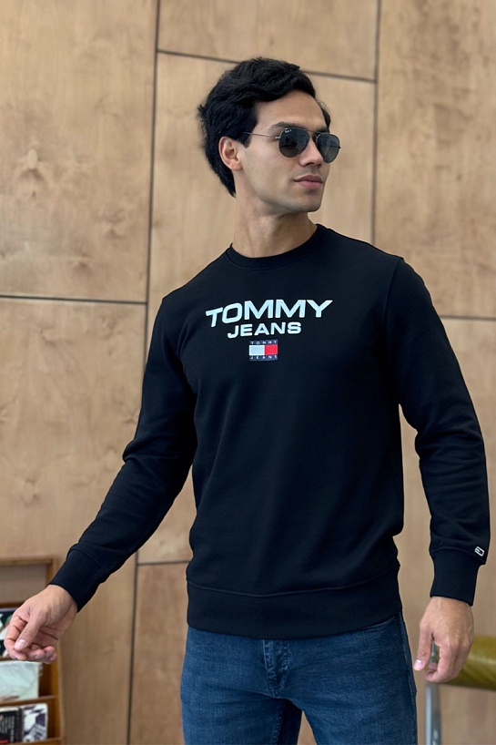 Чёрный свитшот Tommy Hilfiger logo-print