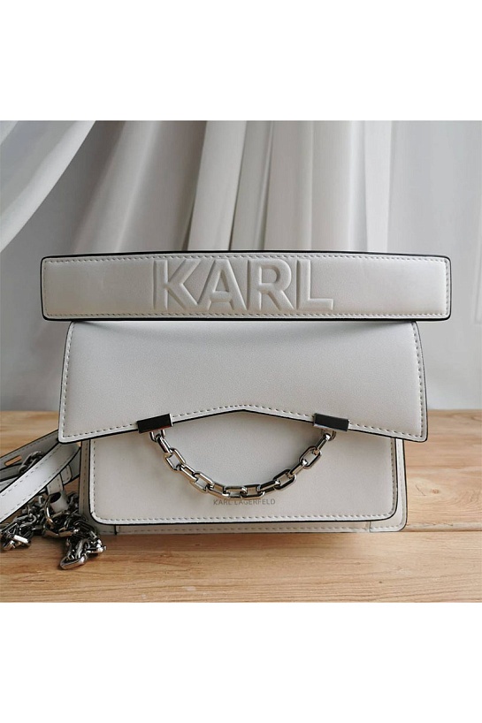 Кожаная сумка-сетчел Karl Lagerfeld Seven 21x15 см
