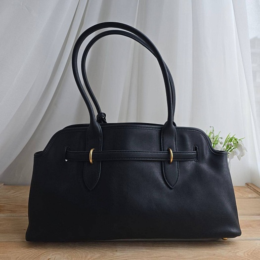 Кожаная сумка MIU MIU Aventure nappa 42x29 см - Black   