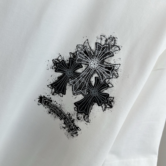 Белая оверсайз футболка Chrome Hearts Premium