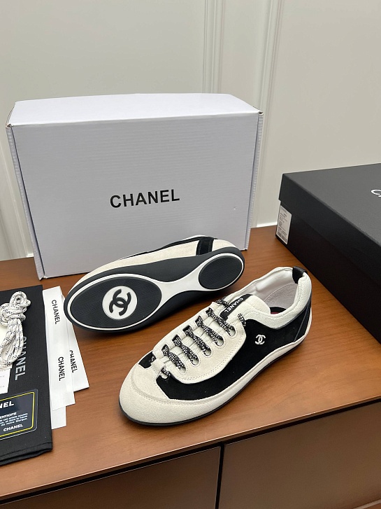 Женские замшевые кроссовки Chanel premium