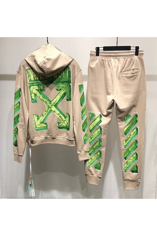 Мужское бежевое худи Off-White Marker Arrow