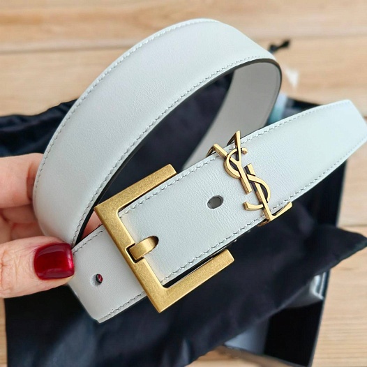 Кожаный ремень Yves Saint Laurent (ширина 3 см)   