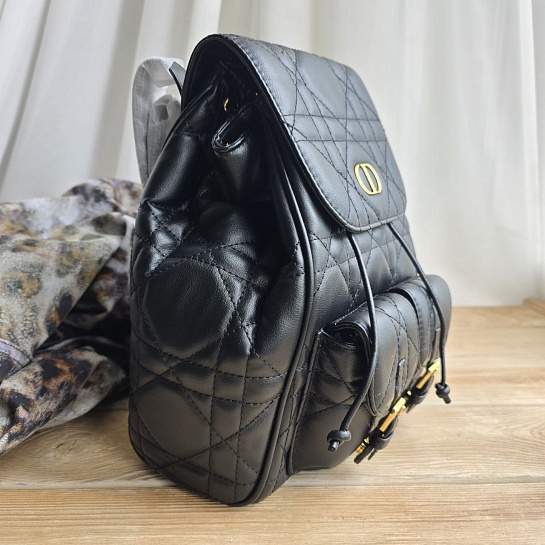 Кожаный рюкзак Dior Caro 26x25 см - Black