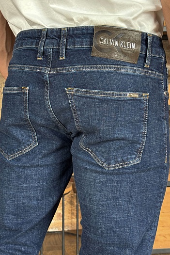 Мужские тёмно-синие джинсы Calvin Klein slim fit   