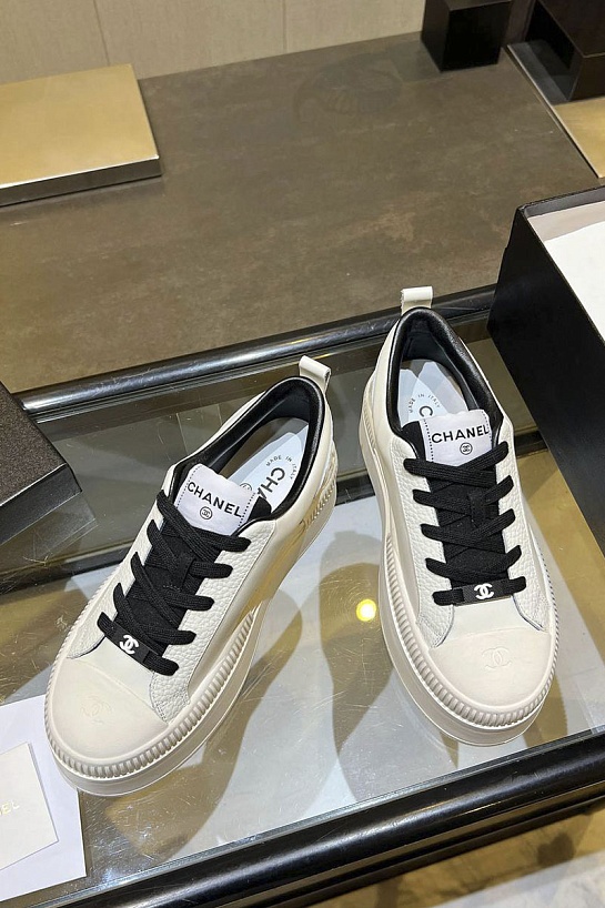 Женские кожаные кроссовки Chanel premium