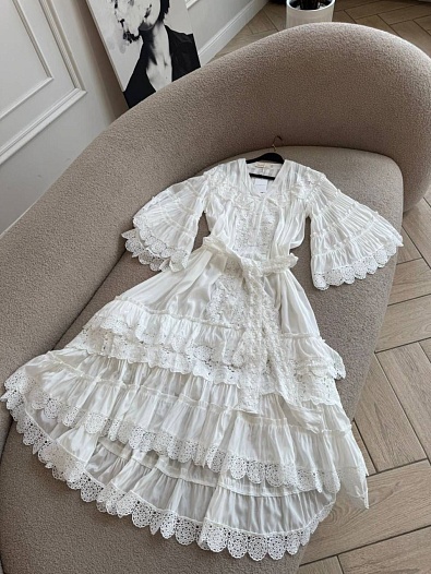 Женское кружевное платье белого цвета Zimmermann   
