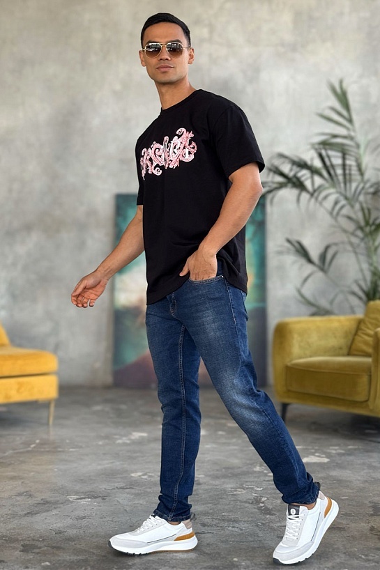 Чёрная оверсайз футболка Amiri