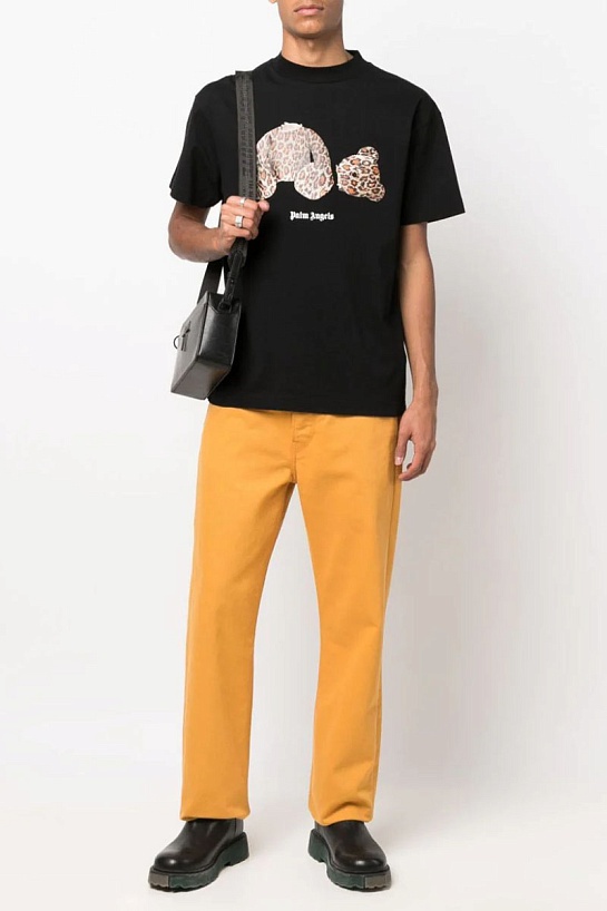 Чёрная оверсайз футболка Palm Angels Leopard Bear