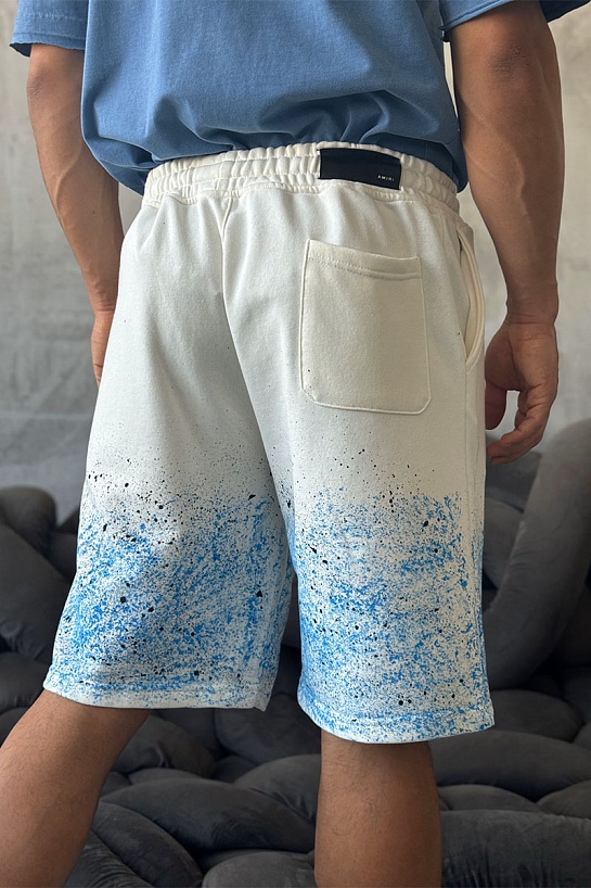 Мужские белые шорты Amiri paint splatter