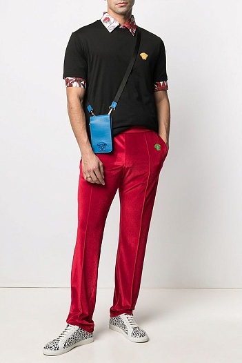 Чёрная оверсайз футболка Versace Medusa Head patch   