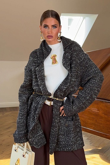 Женский кардиган Loro Piana серого цвета   